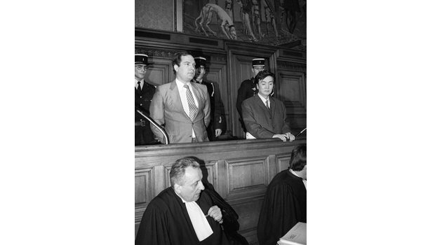 Бурсико (вляво) и Ши са съдени във Франция през 1983 г. за шпионаж в полза на Китай и са признати за виновни през 1986 г.

