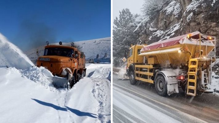 191 снегорина се борят със снеговете по пътищата у нас