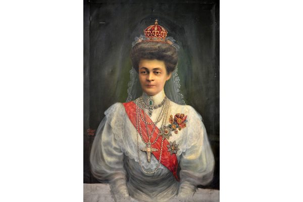 Портрет на Царица Елеонора от Георги Евстатиев, 1908 г. Източник: ДА „Архиви“, wikipedia