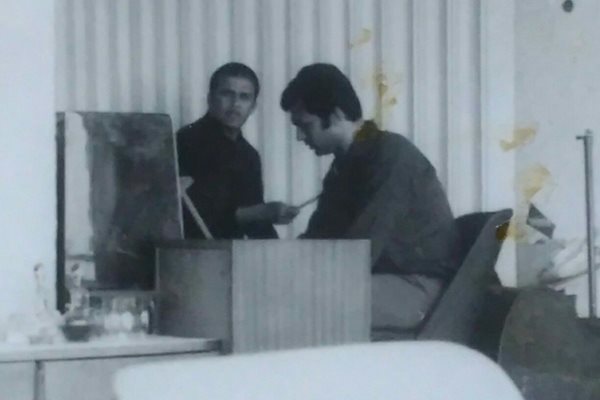 Гунди със своя приятел Мечо Саксофониста. Двамата са част от софийската спортно-музикална бохема.