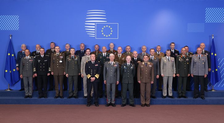 Емил Ефтимов участва в заседанието на Военния комитет на ЕС в Брюксел, Белгия
СНИМКА:  Министерство на отбраната