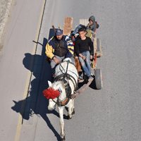 Трите принца с белия кон се носеха на запад.