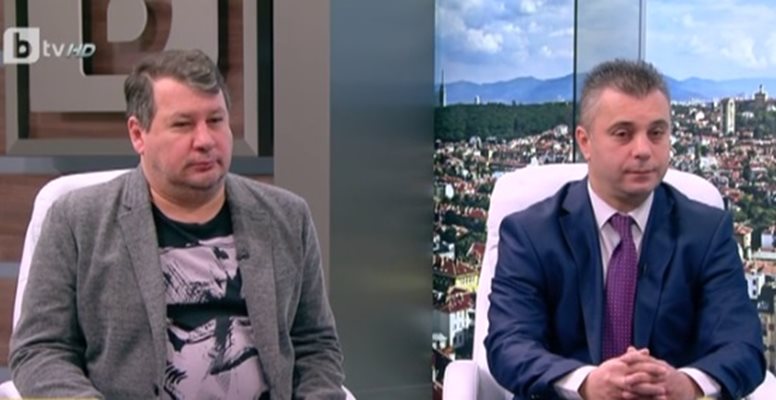 Спортният журналист Едуард Папазян от в. "24 часа" и Юлиан Ангелов от Обединените патриоти