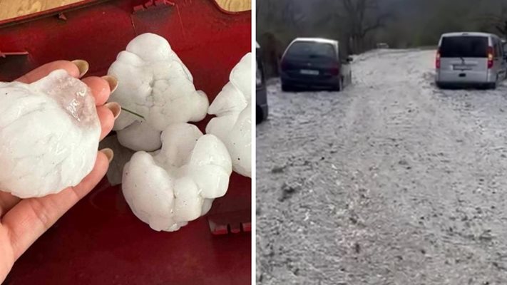 Вижте размера на градушката, която се изсипа днес