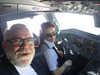 Владо Пенев в пилотската кабина на връщане от Лондон
