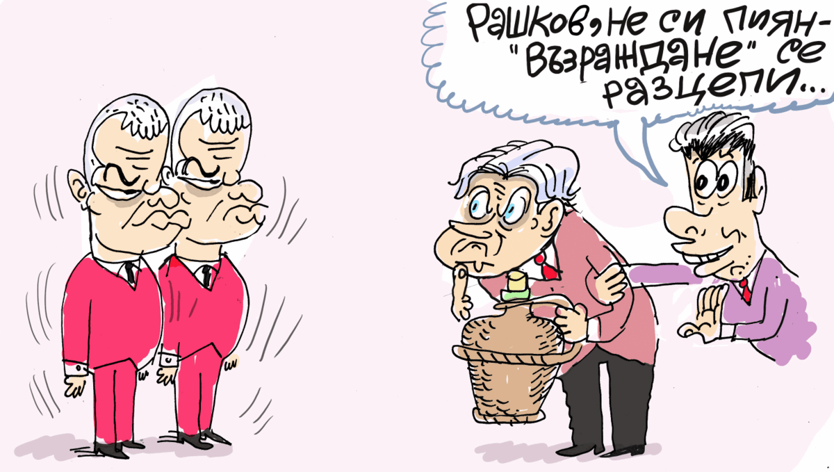 Вижда ли двойно Бойко Рашков - виж оживялата карикатура на Ивайло Нинов