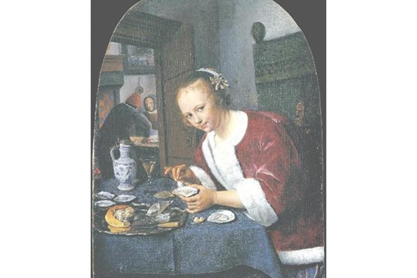 "Момиче със стриди", картина с маслени бои от 1660 г. на холандския художник Ян Стен.
