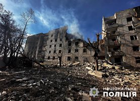 Разрушения в Донецка област след атака на Русия. СНИМКА: Националната полиция на Украйна