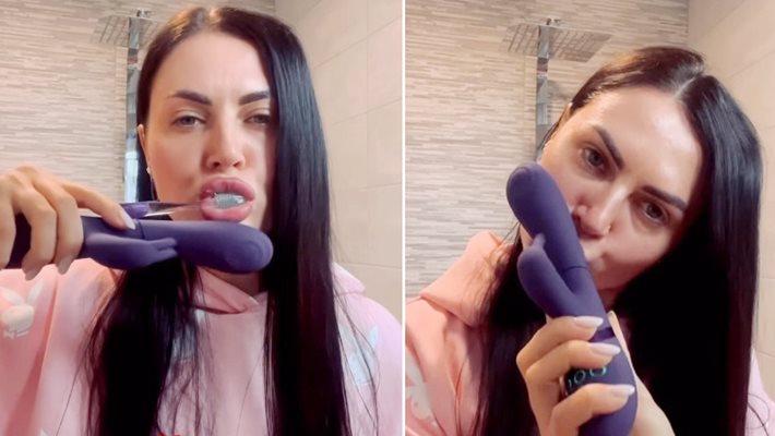 БЕЗ СРАМ! Ергенката Ирина си мие зъбите с вибратор