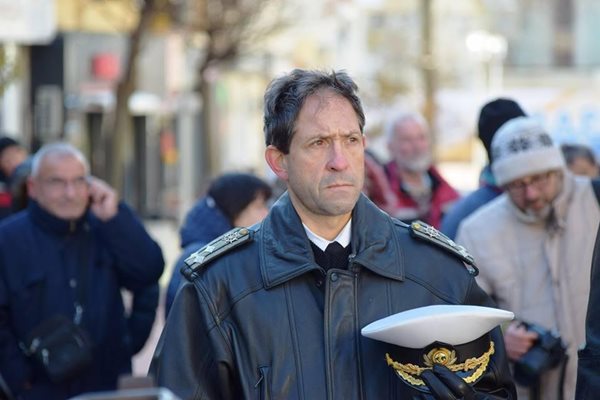 Новият началник на щаба на ВМС капитан I ранг Камен Кукуров. Снимка: Авторката