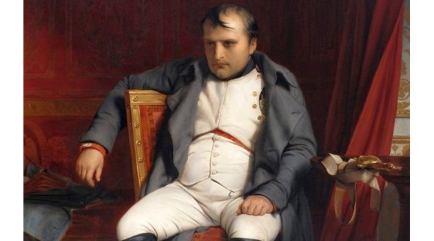 Наполеон Бонапарт след отричането си от престола в двореца Фонтенбло. Худ. Пол Деларош