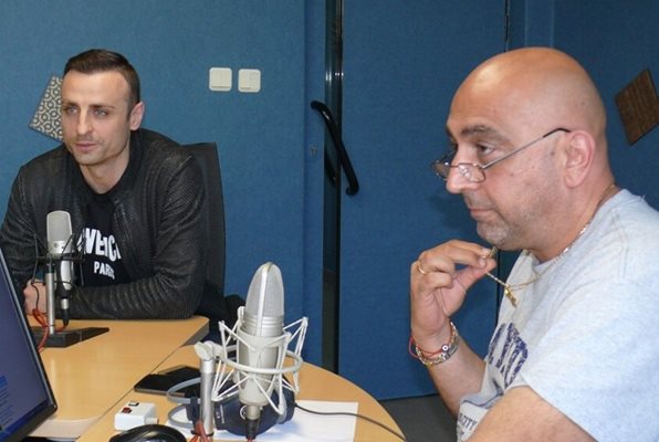 Томислав Русев в студиото на спортно шоу "Гонг" заедно с Димитър Бербатов