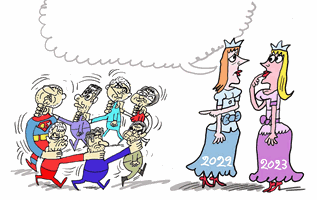 Какви ще са политиците през новата година - виж оживялата карикатура на Ивайло Нинов