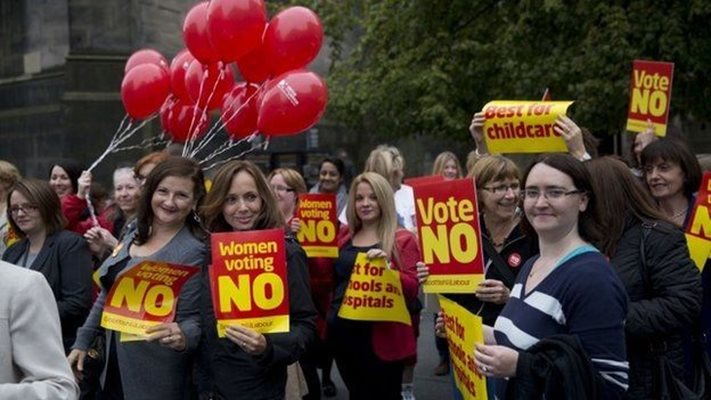 Жени зоват да се гласува против отделянето на Шотландия.