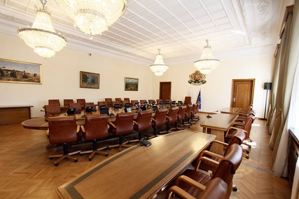 Заседателната зала на Министерски съвет СНИМКА: МС