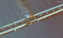 Вижте сателитни снимки от взрива на Кримския мост