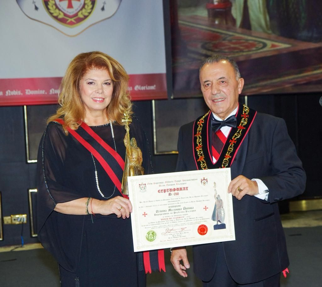 Илияна Йотова стана Рицар на годината на Ордена на тамплиерите