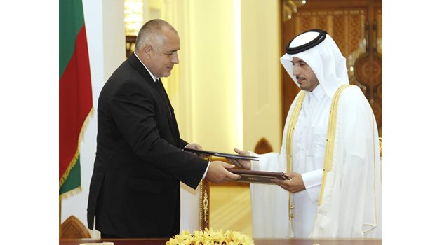 Премиерът Борисов с катарския министър-председател и министър на вътрешните работи шейх Абдала