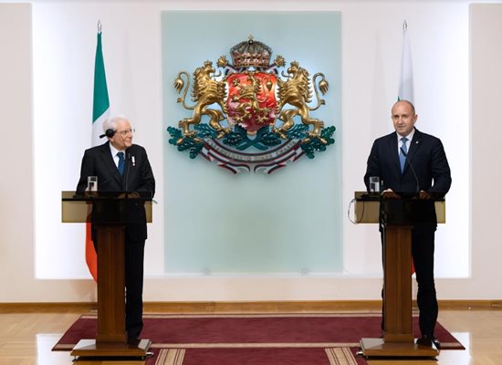 Президентът Румен Радев и държавният глава на Италианската република Серджо Матарела 
Снимка: Президентски прессекретариат