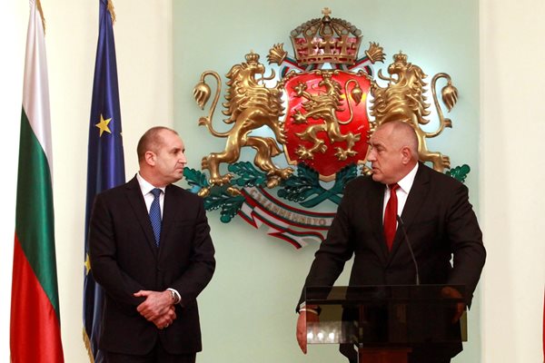 Президентът Румен Радев и премиерът Бойко Борисов