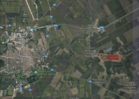 Разследването на тежкото престъпление започва след като трупът на мъжа е открит на 22 септември в землището на добричко село Котленци. Снимка "Гугъл мапс"