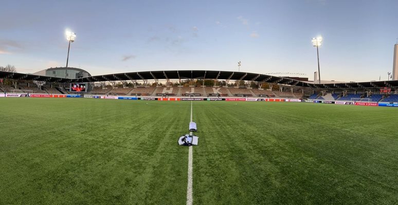 Стадионът на ХИК, където ще се играе мачът на "Лудогорец". Снимка: Фейсбук на "Лудогорец"