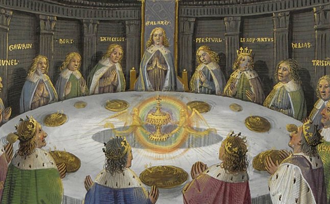 Крал Артур и рицарите му запазват обичая винаги да са на кръгла маса, създаден от Йосиф Ариматейски и учениците на Исус. Според легендата в средата й се появявал Граалът.