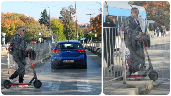 Актьорът Роберт Янакиев яха тротинетка (Снимки)