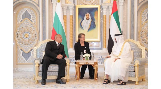 Борисов разговаря с престолонаследника на Абу Даби принц Мохамед бин Зайед ал Нахаян.