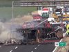 Катастрофа с български камион парализира италианска магистрала, има загинал и ранен (видео)