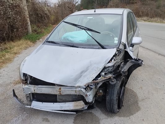 The singer's car after the accident