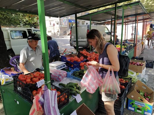 Пловдивчанка си купува домати за салата.