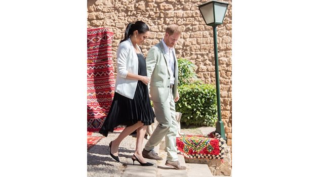 Кралската двойка по време на визитата си в Мароко