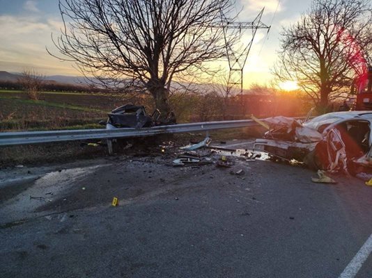 Катастрофата с 5 жертви край Пловдив СНИМКА: ОД МВР Пазарджик