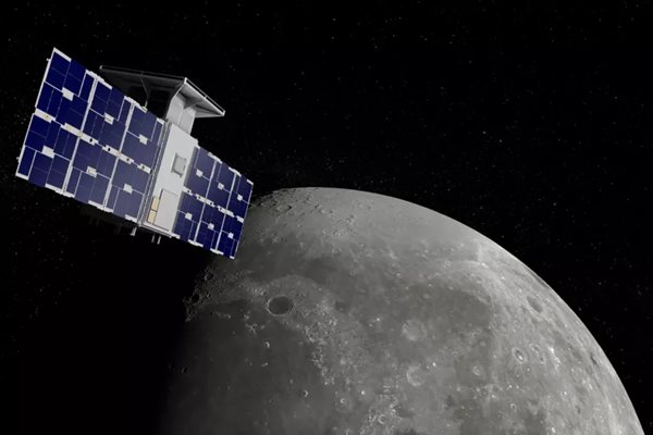 Илюстрацията показва космическия кораб CAPSTONE в почти праволинейна триизмерна орбита (NRHO) около Луната. 
Снимка: НАСА/Advanced Space