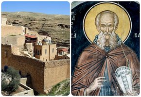 Св. мъченици от манастира "Свети Сава".
Арабски грабители търсят злато в скромната обител