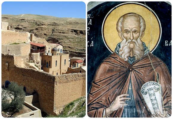Св. мъченици от манастира "Свети Сава".
Арабски грабители търсят злато в скромната обител