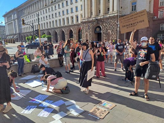 Протестът в София срещу забраната за ЛГБТ+ пропаганда в училищата СНИМКА: Велислав Николов