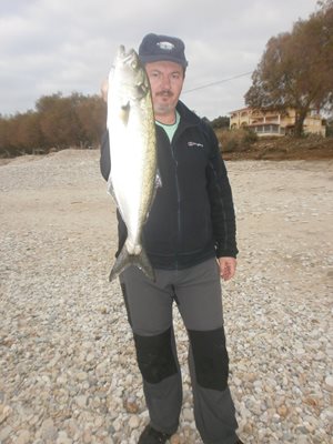 Популярният майстор на спининговия риболов Стефан Минчев с едър лефер