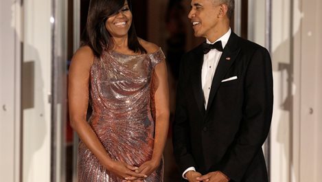 Мишел Обама в сияеща рокля за последен път като първа дама на САЩ
