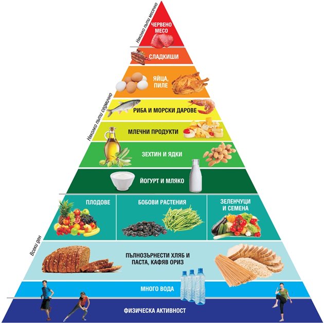 Пирамида на храните от средиземноморската диета