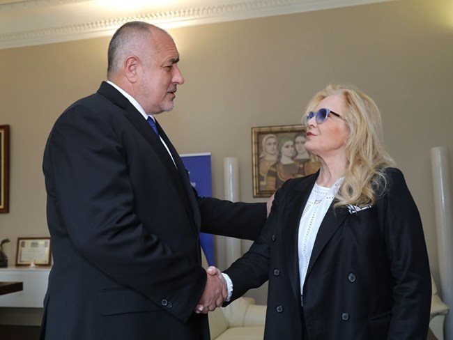 Силви Вартан се срещна с премиера Бойко Борисов СНИМКА: пресслужбата на кабинета