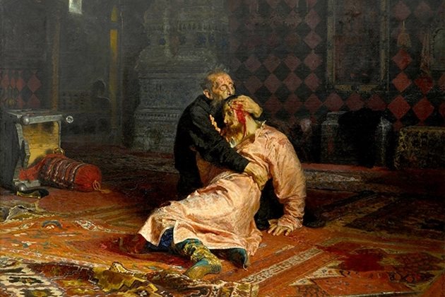 „Иван Грозни и неговият син Иван на 6 ноември 1581 г.“, автор Иля Репин