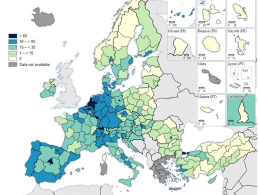 Къде в ЕС е имало най-много магистрали през 2020 година?
