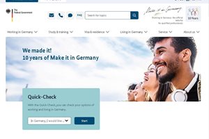 В немския сайт има две основни секции - за работодатели и работници.