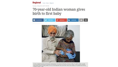 72-годишна индийка стана майка за първи път
