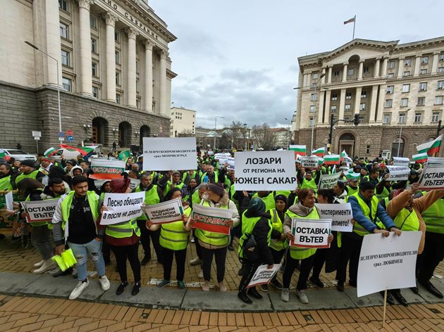 Земеделски производители и животновъди протестират в центъра на София 
Снимка; Юлиан Славчев