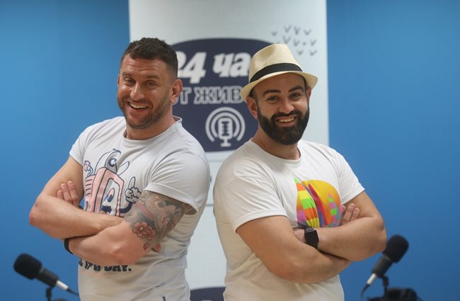 Атанас Темнилов и Анатолий Попов (вляво) в студиото на "24 часа"