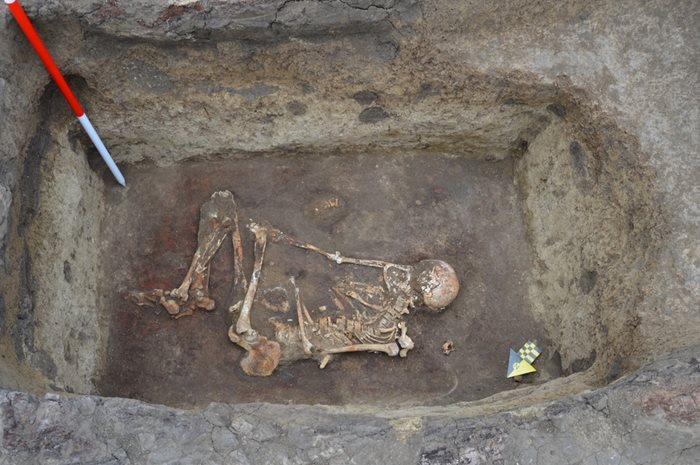 Скелетът на 3000 години. Снимка: Аджерпрес