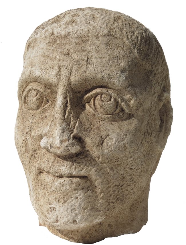 Глава от мраморна статуя на император Аврелиан, (270–275), Улпия Ескус.